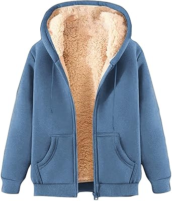 Mens Hoodies Fleece Full Zip Heavyweight Drawstring Hooded Sweatshirts with Pockets Cardigan Winter Warm Jacket