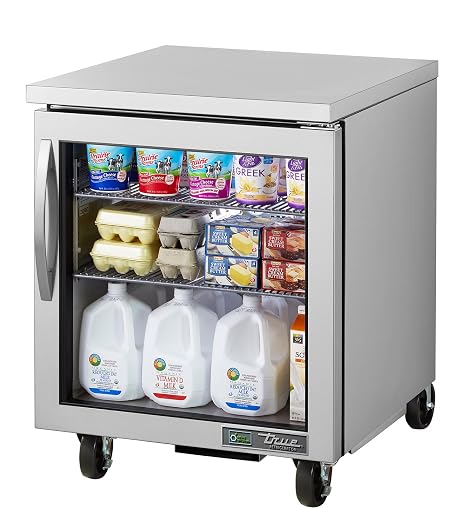True TUC-27G-HC~FGD01 Undercounted Glass Door Refrigerator with Hydrocarbon Refrigerant, 29.75" Height, 30.125" Width, 27.625" Length