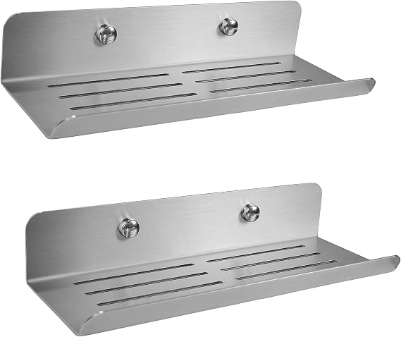 DELTAHOME Paslanmaz Çelik 2 Adet 24cm Banyo Duş Rafı Düzenleyici -SET - VİDALI MONTAJ - inox