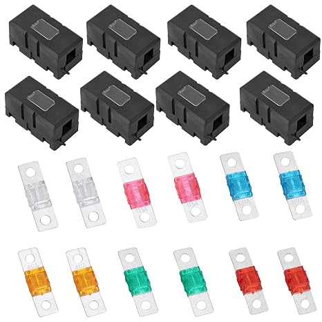 8 Pcs Ans Fuse Holders, Car Mega Fuses Box | with 30A 40A 50A 60A 80A 125A Amp Fuses, for Cars Trucks Vehicles Caravans