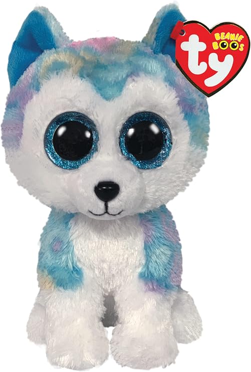 Ty Helena Husky Beanie Boo Regular, Licensed Beanie Baby Soft Plush Toy, Collectible Cuddly Stuffed Teddy
