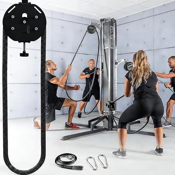 Endless Rope Trainer, Portable Cable Pulley System, Pulley Cable Machine System with Adjustable Resistance, Home Gym Equipment, for Grip, Arms, Back, Body Coordination Exercises