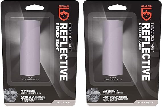 GEAR AID Tenacious Tape Reflective Fabric Tape for Clothing Gear Repair (2-Pack)