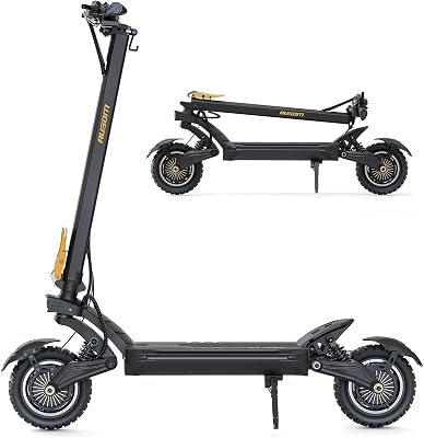 Ausom F1 MAX 1400Wx2 Electric Scooter for Adults, 45 Mph Top Speed, 62 Miles Max Range, Anti-Lock Braking and Dual Hydraulic Disc Brakes, All-Round Lighting System, Folding Off Road E Scooter