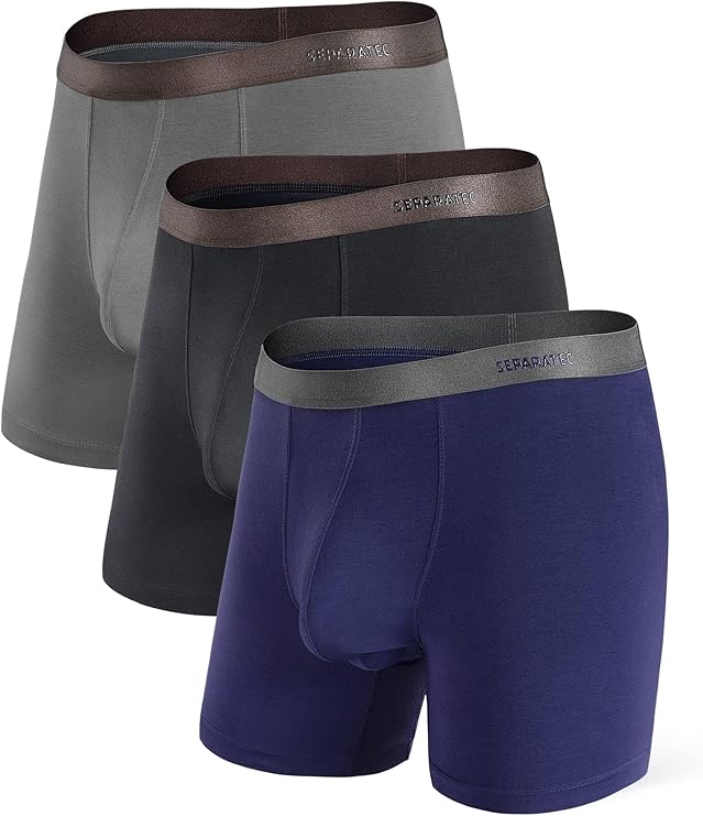 Separatec Men's Anti Chafing Underwear Dual Pouch Boxer Briefs 3/6 Pack