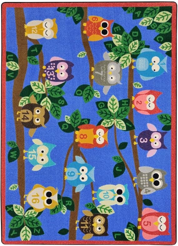 Joy Carpets It's A Hoot Rug, Multi, 5'4" x 7'8"