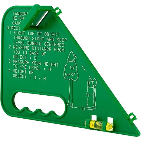 Forestry Suppliers Tangent Height Gauge Tree Height Measuring Tool with Mirror Sighting Gauge, Rugged Plastic Shell, Forestry & Educational Clinometer for Students and Professionals