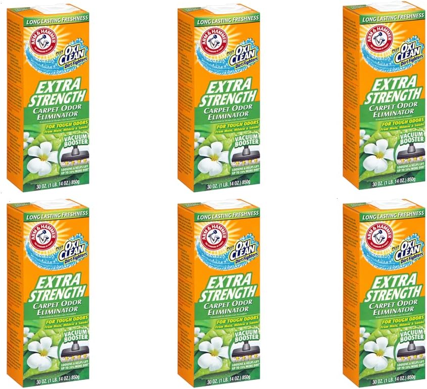 Arm & Hammer Extra Strength Odor Eliminator for Carpet and Room, 30 Ounce Pack of 6 by Arm & Hammer