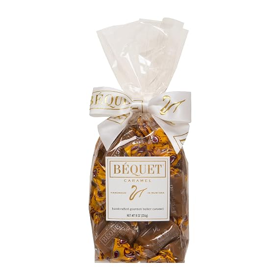 Bequet Butterscotch Caramels - Individually Wrapped Candy - 8oz Gift Bag