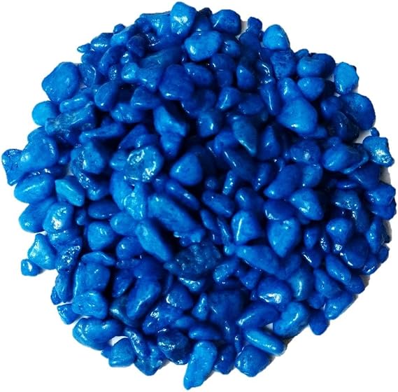 ROYAL SAPPHIRE Decorative Stone Pebbles Decorative River Rock Stones - Blue Color Gravel Use in Glassware, Like Vases, Aquariums and Terrariums to Enhance The Appearance 2.5 lbs (Approx)