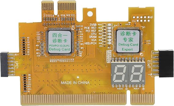 Desktop Diagnostic Card PCI PCI E 2LPC, 4 in 1 Motherboard Analyzer, Computer Debug Post Test Kit with LED Indicators, for PC Repair and Troubleshooting, Supports All PCI Slots