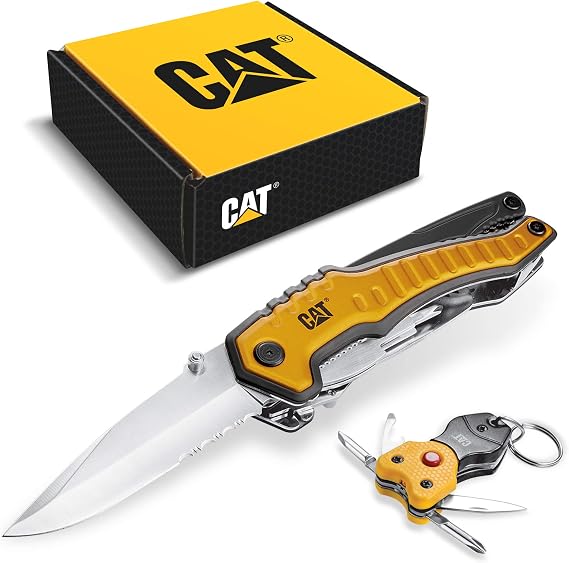 Cat 2 Piece XL Multi-Tool and Multi-Tool Key Chain with Light Gift Box Set - 240240, Yellow