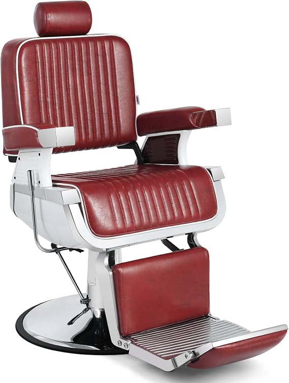 Barber Chair Reclining Hydraulic Barber Chairs Heavy Duty Styling Chairs for Salon Chair Tattoo Chair Beauty Equipment (Red)