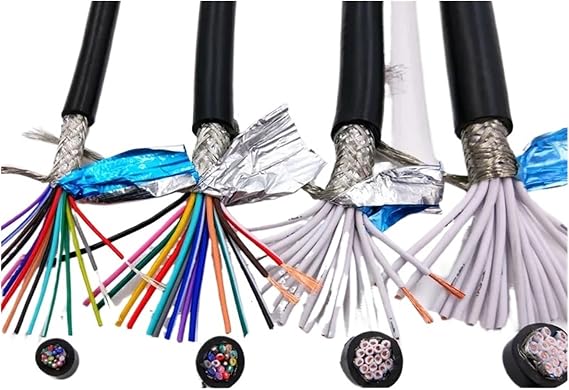 Communication Equipment Shielded Cable 18AWG 2/3/4/5/8 core 26/24AWG 22AWG/20AWG 10-24 core Shielded Wire Pure Copper RVVP Control Wire Signal Wire Wire and Cable(22 AWG 0.3mm 5meter,4 cores)