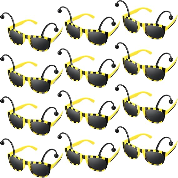 Bencailor 12 Pcs Halloween Bee Party Sunglasses Black Glasses