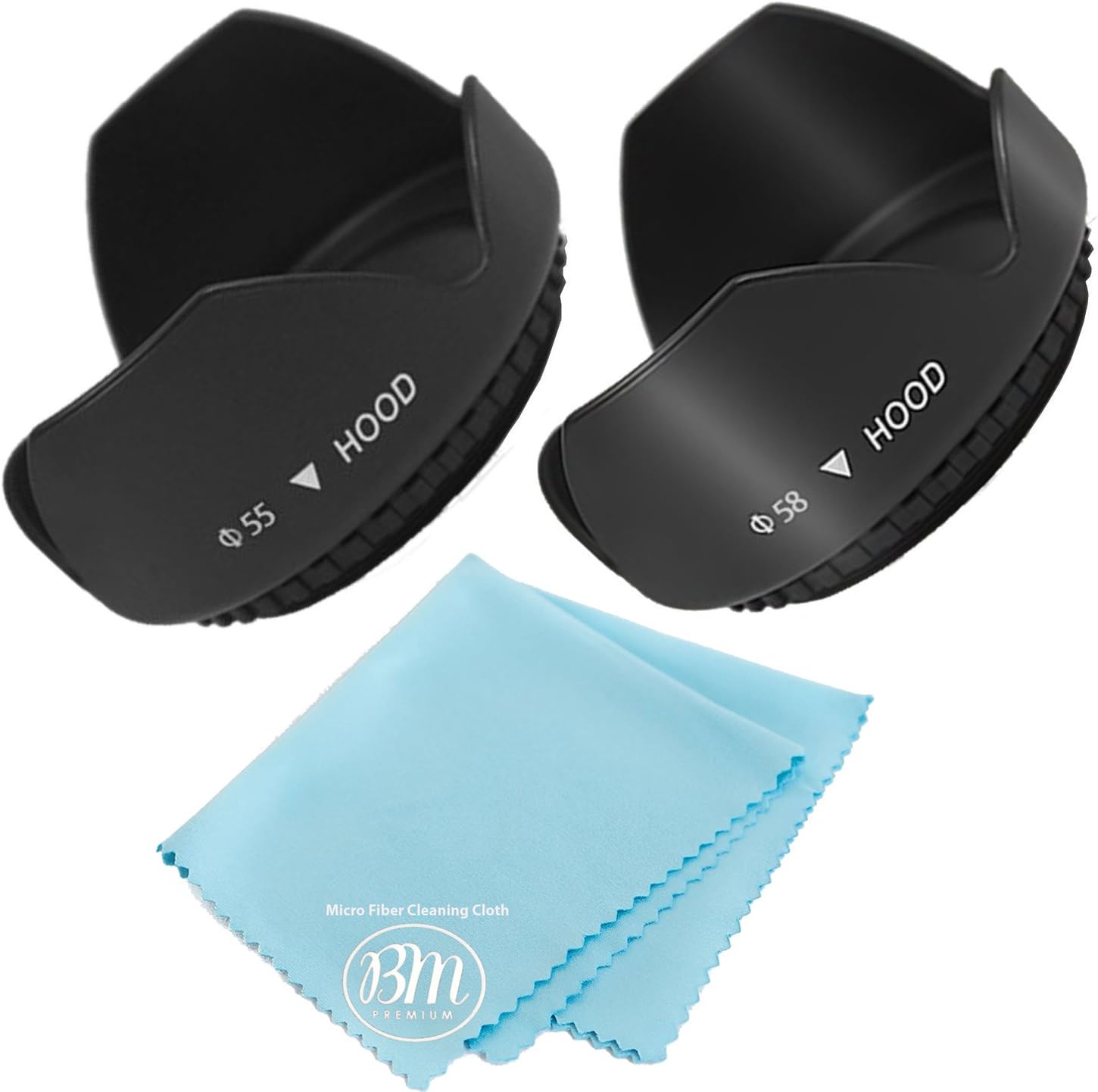 BM 55mm and 58mm Digital Tulip Flower Lens Hood Compatible with D3500, D5600, D3400 DSLR Camera with Nikon 18-55mm f3.5-5.6G VR AF-P DX and Nikon 70-300mm f4.5-6.3G ED