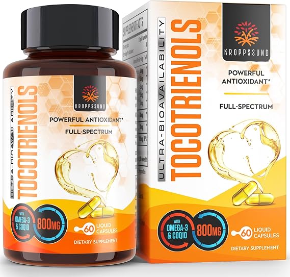 Kroppssund Tocotrienols 800mg Supplement | Cellular, Energy - 60 Liquid Capsules