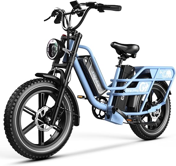 Dual Battery 48V 60AH Electric Bike for Adults, 160 Miles Long Range Cargo Ebike with Removable 2880WH Battery, 1450W Peak Motor Electric Bicycle, 20" x 4" Fat Tire Hydraulic Brakes E Bike