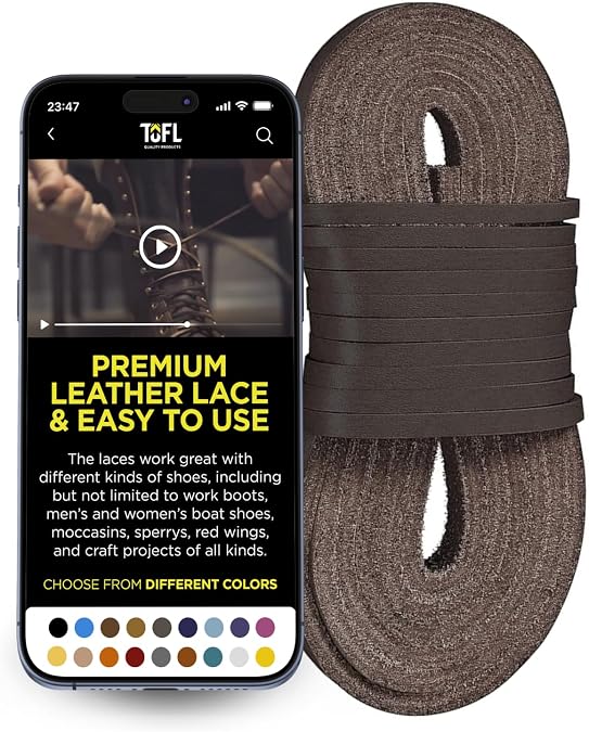 TOFL Leather Work Boot Laces - 72 | 18 Thick Cowhide | Shoelaces for Construction, Welding & Hiking Boots with 8-10 Eyelets