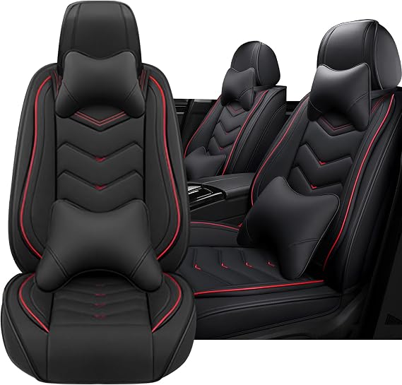 Car Seat Cover for Porsche Cayenne 2004-2026, Driver's Seat Covers,Non-Slip Waterproof seat Cover,Wear-Resistant Nappa Leather car seat Covers. (Luxury 2 Seats/Black)