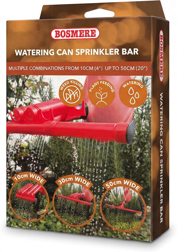 Bosmere N574 Garden Care Watering Can Sprinkler Bar, Red | Universal Adaptor, Extends 10–50cm, Fits Spouts up to 30mm