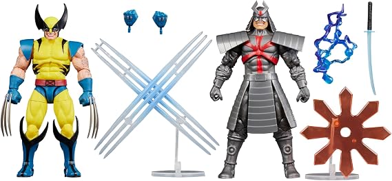 Marvel Legends Series Gamerverse Wolverine vs Marvel's Silver Samurai Collectible Action Figures