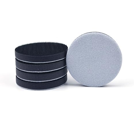 POLIWELL 5 Pack 3 Inch 75mm Foam Buffing Interface Pad | Hook & Loop, Soft Density Buffer Backing Pads, Sanding Discs for Drill Mini RO Sander Detail Sanding