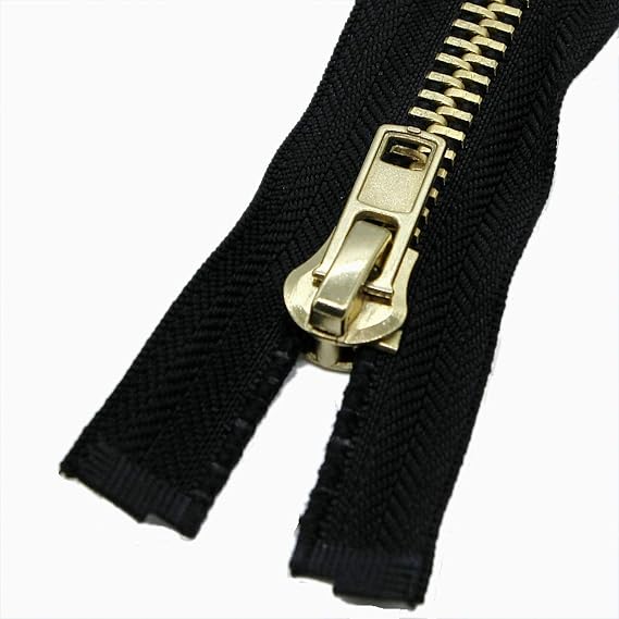 Leekayer #10 28 Inch Metal Zipper Brass Separating Jacket Zipper Heavy Duty Metal Zippers for Jackets Sewing Coats Crafts (28" Brass)
