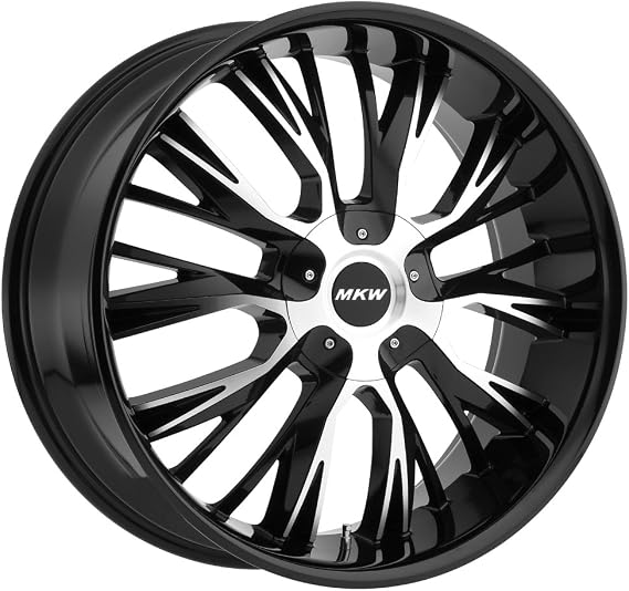 MKW M122 Gloss Black Wheel with Milled Finish (20 x 8.5 inches /5 x 110 mm, 40 mm Offset)