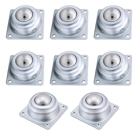 XiKe 1-1/2", Roller Ball Transfer Bearing, 8 Pack, Carbon Steel, 220 lb