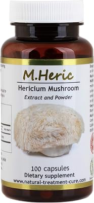 Hekma Center Pure Hericium Mushroom - Lions Mane - Extract and Powder - 100 Capsules