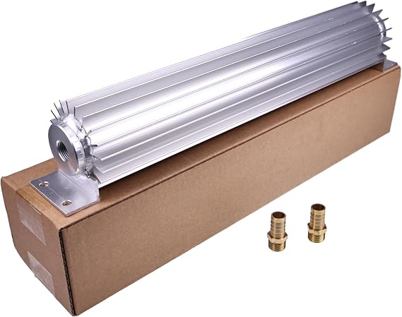 Universal 15" Single Pass Aluminum Finned Transmission Oil Cooler Compatible with Hot Rods Classic Engines Including GM Pontiac Mopar