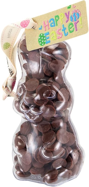 ButtonChocs Easter Chocolate Standing Bunny. Belgian Milk Chocolate Easter Gift.