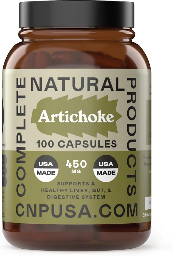 Complete Natural Products Organic Artichoke Capsules 450mg | Vegetarian, Plant-Based Herbal Supplement for Liver & Digestive Support