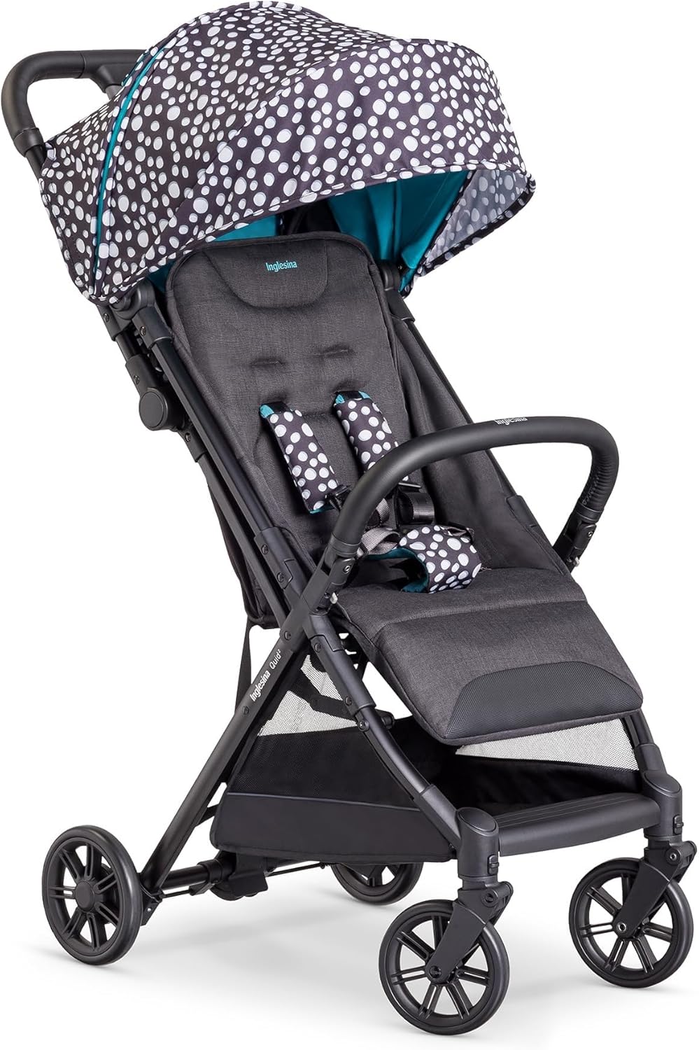 Inglesina Quid2 Tek El Tek Hamle ile Katlanıp Açılan Kabin Boy Bebek Arabası Özel Koleksiyon - Polka Black