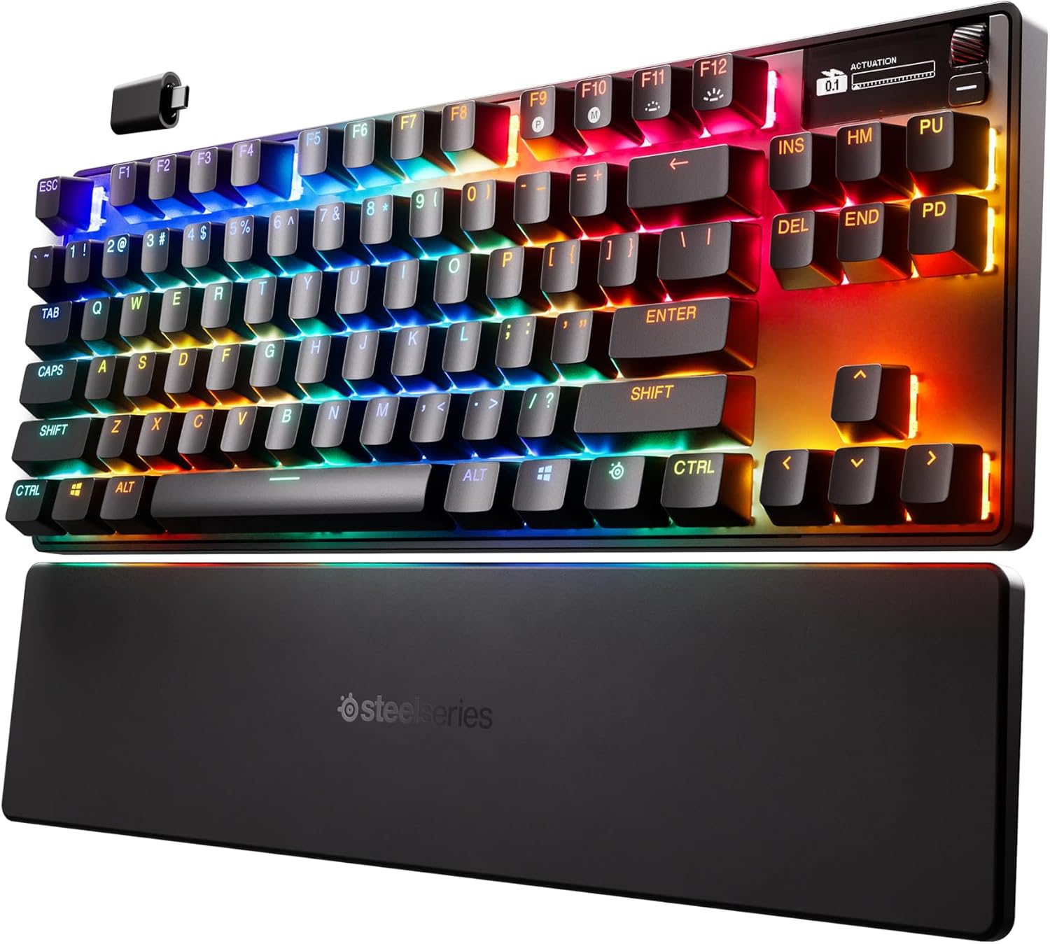 SteelSeries Apex Pro TKL Wireless Gen 3 - Wireless Gaming Keyboard - Adjustable Actuation Hall Effect Switches; Game-Ready Presets - Rapid Trigger Protection Mode Rapid Tap/SOCD - American QWERTY