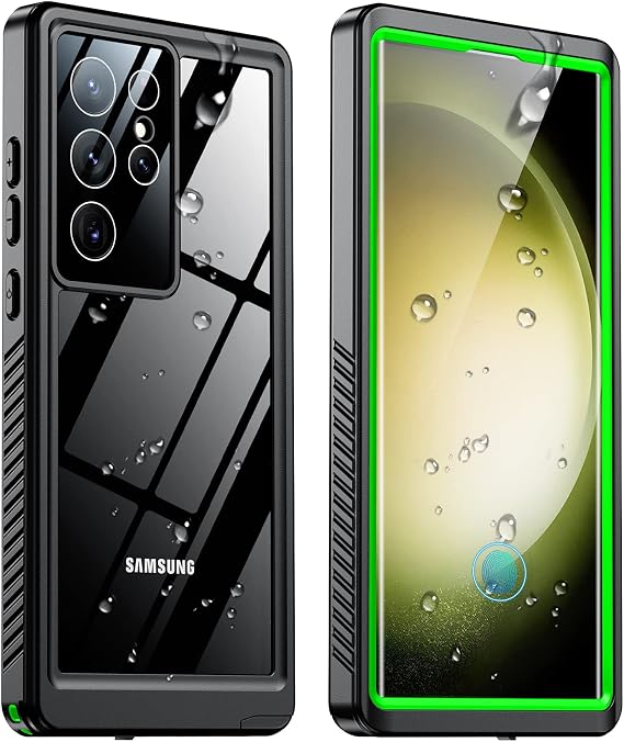 SPIDERCASE Designed for Samsung Galaxy S23 Ultra Case Waterproof,Built-in Screen Protector Full Protection Heavy Duty Shockproof Anti-Scratched Rugged Case for Galaxy S23 Ultra 5G 6.8'' 2023,Green