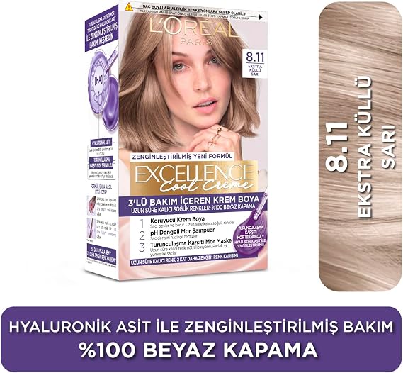 L’Oréal Paris Excellence Cool Creme Saç Boyası - 8.11 Ekstra Küllü Sarı
