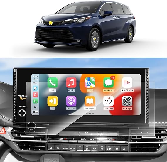 SKTU 2PCS for 2025 2026 Toyota Sienna Accessories Screen Protector for 2025+ Toyota Sienna (XLE/XSE/Woodland Edition/Limited/Platinum) 12.3-Inch Navigation [Ultra HD, Anti-Scratch&Glare] 2025 2026 Sienna Nano Protective Film