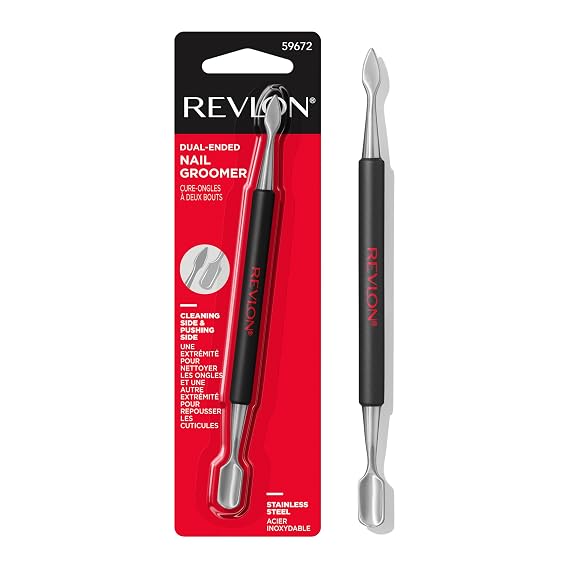 Revlon Stainless Steel Nail Groomer, Black, 1 Count