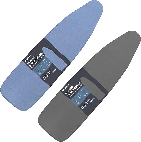 VividPaw Ironing Board Cover and Pad Standard Size 1554, Value Pack (Blue and Black)