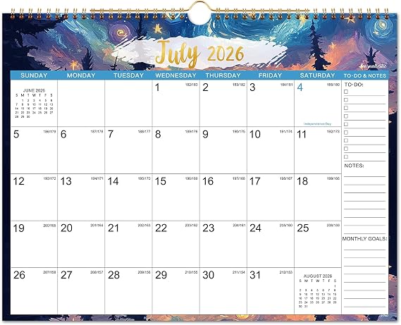 Calendar 2026-2027 - Wall Calendar 26-27, Jul 2026 - Dec 2027, 15" x 11.5"