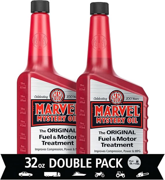 Marvel Mystery Oil Original Motor Treatment, Engine Oil & Fuel Treatment Additive, Cleans and Lubricates Fuel System, Prevents Leaks, Improves Engine Performance and Fuel Economy, 32 oz. (Pack of 2) | Engine Oil & Fuel Treatment Additive, Cleans & Lubricates Systems, Prevents Leaks, Improves Engine Performance & Fuel Economy