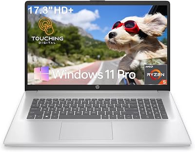 HP 2025 New 17.3 Touchscreen Laptop - for Business and Students 17.3 HD Anti Glare Display AMD Ryzen 5 7430U CPU 32GB RAM 2TB SSD Wi-Fi 6 HP Fast Charge Windows 11 Pro Copilot