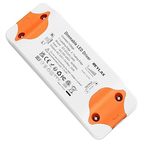 REYLAX 24V 24W Dimmable TRIAC LED Driver 1A, AC 240V to DC 24V Transformer