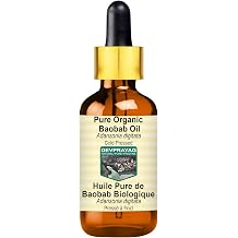Pure Organic Baobab Oil (Adansonia digitata) with Glass Dropper Natural Therapeutic Grade Cold Pressed 15ml (0.50 oz)