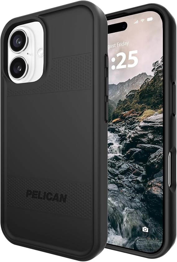 Pelican Protector iPhone 16 Case - Rugged MagSafe Phone Case - Black | Magnetic Phone Case w/16ft Military-Grade Drop Protection - Anti-Scratch, Heavy Duty Phone Cover for iPhone 16