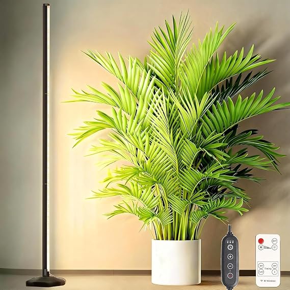 165cm Vertical Grow Lights for Indoor Plants: 48W, 6000K, 336 LEDs Full Spectrum LED Standing Plant Lights with Timer and 10 Level Dimmable Plant Growing Lamp for Greenhouse with Hanging Accessory [Energy Class F]