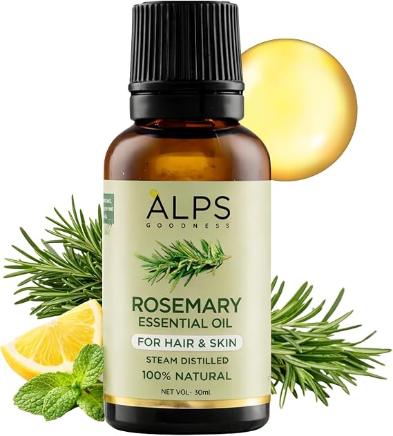 Alps Goodness Rosemary Essential Oil, 100% Pure, Steam Distilled, 30 mL