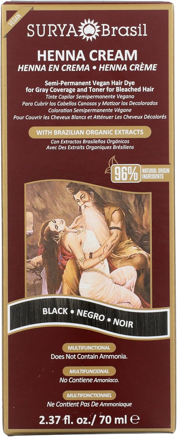 Surya Brasil Products Henna Cream, 2.37 fl oz, Black